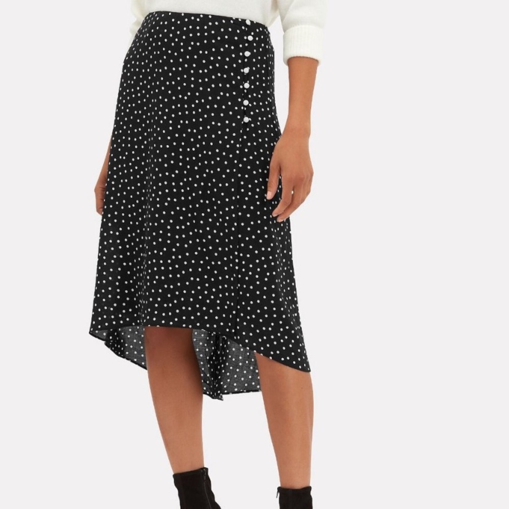 INTERMIX Casey Polka Dot Midi Skirt